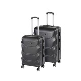 Set valize Leziter TraveLux Max VII cu role, ABS, negru (M+L)