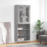 vidaXL Dulap &icirc;nalt, gri sonoma, 69,5x34x180 cm, lemn compozit