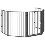 Cumpara ieftin Gard de protectie din otel pentru semineu, Negru
