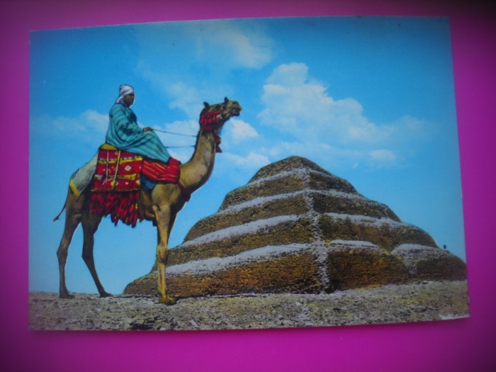 HOPCT 6841 PIRAMIDA ZASER-SAKKARA-EGIPTEAN IN COSTUM PE CAMILA -EGIPT -AFRICA-NECIRCULATA