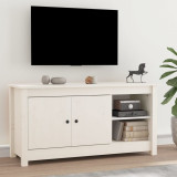 Comodă TV, alb, 103x36,5x52 cm, lemn masiv de pin, vidaXL