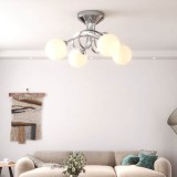 Plafonieră abajururi sferice din ceramică, 4 becuri LED G9