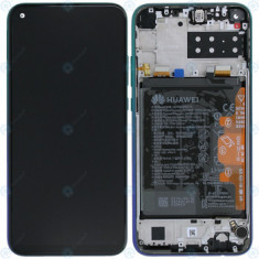 Huawei P40 Lite E (ART-L28 ART-L29) Capac frontal modul display + LCD + digitizer + baterie albastru aurora 02353FMX