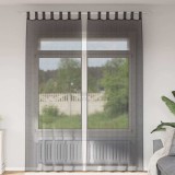 VidaXL Perdele din voile cu tablă 2 buc Negru