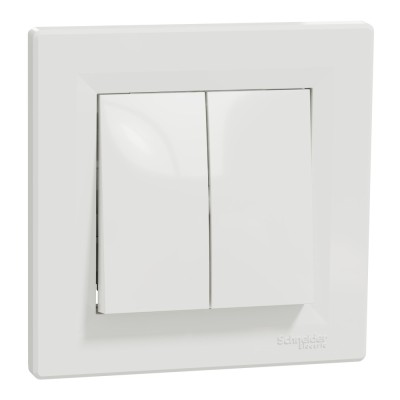 Intrerupator cap scara dublu Schneider Asfora alb EPH0600121 foto