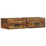 Noptiere de perete, 2 buc., lemn masiv reciclat, DKD Home Decor