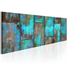 Tablou canvas - Mozaic metalic: albastru - 150x50 cm foto