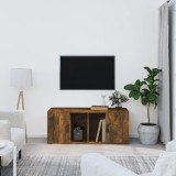vidaXL Comodă TV, stejar fumuriu, 100x35x40 cm, lemn prelucrat
