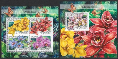 Mozambic 2016 Mi 8744/47 bloc + bl 1189 MNH - Orhidee foto