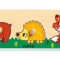 Puzzle lemn cu buton Padure 5 piese