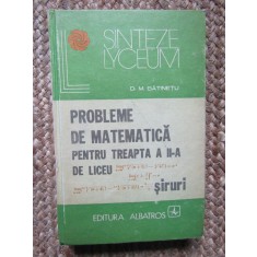 PROBLEME DE MATEMATICA PENTRU TREAPTA A II-A DE LICEU. SIRURI-D.M. BATINETU
