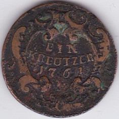 3.Austria 1 EIN KREUTZER kreuzer 1761 P Maria Tereza,cu patina