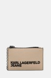 Karl Lagerfeld Jeans portofel femei, culoarea bej, A2W32048