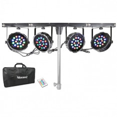 Beamz Mahala 4-way kit 18 x 1W LED-uri RGB DMX T-bar Toc foto