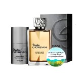 Cumpara ieftin Set complet pentru El Mister Giordani (apa de toaleta, deodorant roll-on), insotit de insigna Dactylion cu mesaj motivational, Oriflame