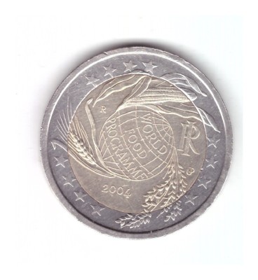 Moneda 2 euro Italia 2004 World Food Program, stare buna, curata foto