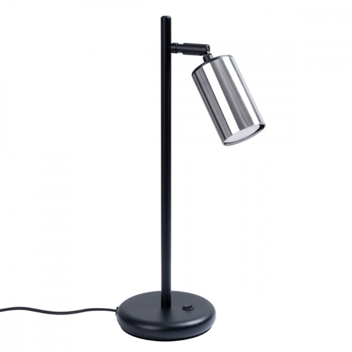Lampă De Birou Winx Negru/Crom Oțel 1 Bec Tub Modern De Interior
