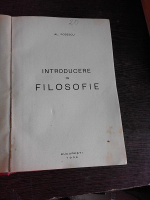 INTRODUCERE IN FILOSOFIE - AL. POPESCU foto