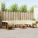 vidaXL Set de canapele de exterior cu pernă 11 pcs Natural și Crem 3369121