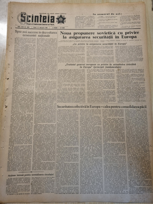 scanteia 12 februarie 1954-art. raionul adjud,deva,timisoara,