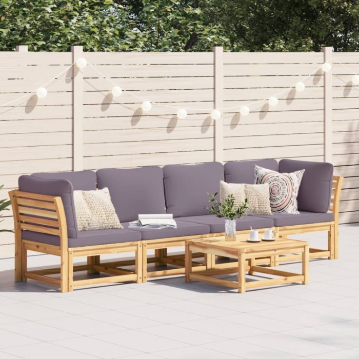 vidaXL Set mobilier de grădină cu perne, 4 piese, lemn masiv de acacia 3214315