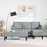 VidaXL Set de canapea de 2 piese cu perne din material textil gri deschis