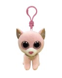 Breloc plus TY Beanie Boos Fiona, pisica roz, 8,5 cm