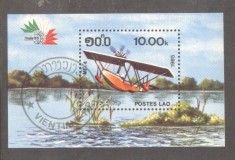 Laos 1985 Aeroplanes perf. sheet Mi.B108 used TA.052