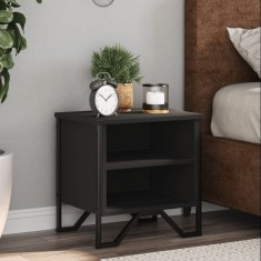 vidaXL Noptiere, 2 buc., negru, 40x30x40 cm, lemn prelucrat 848495