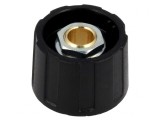 Buton rotativ negru 6mm ABS