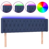 Cumpara ieftin Tablie de pat cu LED, albastru, 147x16x78/88 cm, textil