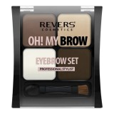 Kit fard de sprancene cu 4 culori, Professional Stylist, Revers, Nr.1