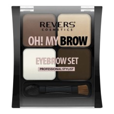 Kit fard de sprancene cu 4 culori, Professional Stylist, Revers, Nr.1