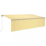 Cumpara ieftin Copertina retractabila automat stor&amp;LED&amp;senzor galben&amp;alb 5x3m