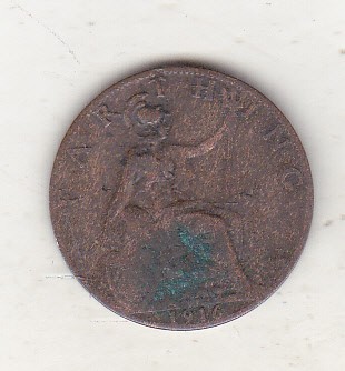 bnk mnd Marea Britanie Anglia farthing 1916 foto