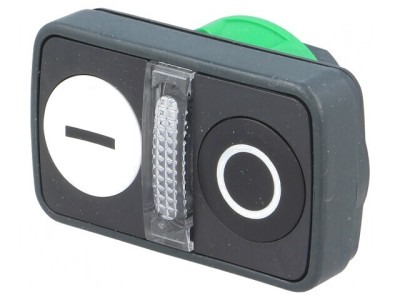 Comutator dublu 22mm IP66 alb/negru foto