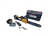 Cumpara ieftin Mini Drujba electrica 4AH, 48V, 300mm, 2 acumulatori, brushless, ungere automata, 1800w, model YELLOW CAMPION Germany CMP1756Y