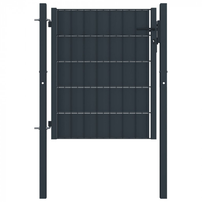 Poarta de gard, antracit, 100x81 cm, PVC si otel GartenMobel Dekor