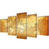Cumpara ieftin Set tablouri din panza cu imprimeu harta lumii, 200 x 100 cm
