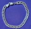 Bratara argint unisex, model aproape clasic cu zale, 14k, Galben