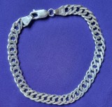 Bratara argint unisex, model aproape clasic cu zale, 14k, Galben
