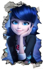 Sticker decorativ, Buburuza, Albastru, 85 cm, 8742ST-1 foto