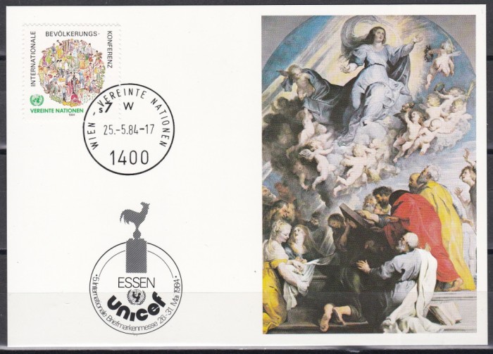 ONU Viena 1984 - Congresul Internațional al Populației, Carte maxima