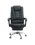 Scaun directorial OFF 418, piele ecologica, rotativ, mecanism de balans, suport picioare, 120 kg