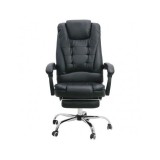 Scaun directorial OFF 418, piele ecologica, rotativ, mecanism de balans, suport picioare, 120 kg