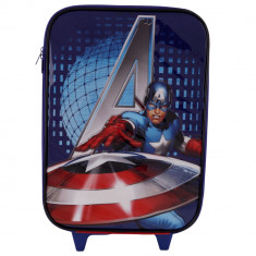 Troler Captain America The Avengers Marvel, pentru copii, 46x31x15 cm foto