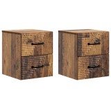 vidaXL Dulap de noapte suspendat 2 pcs Lemn vechi 34,5 x 33 x 40 cm 898652