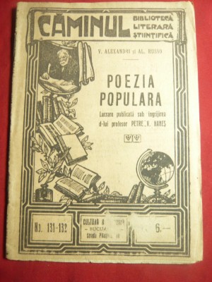 V.Alecsandri si Alecu Russo - Poezia Populara - Colectia Caminul 131-132 H.Stein , 20pag foto