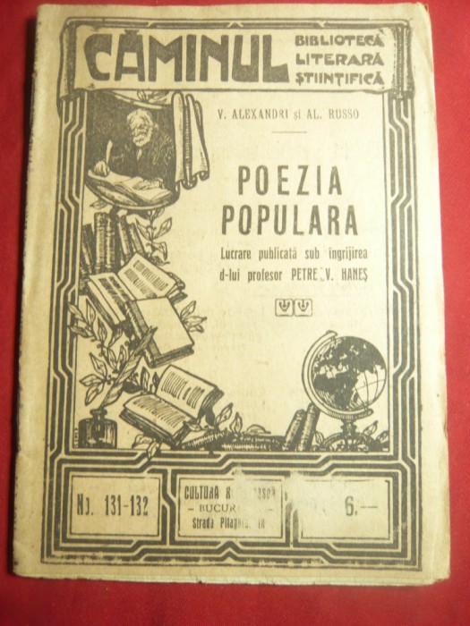 V.Alecsandri si Alecu Russo - Poezia Populara - Colectia Caminul 131-132 H.Stein , 20pag