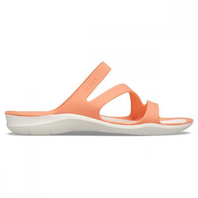 Papuci Crocs Swiftwater Sandal W Portocaliu - Grapefruit/White foto